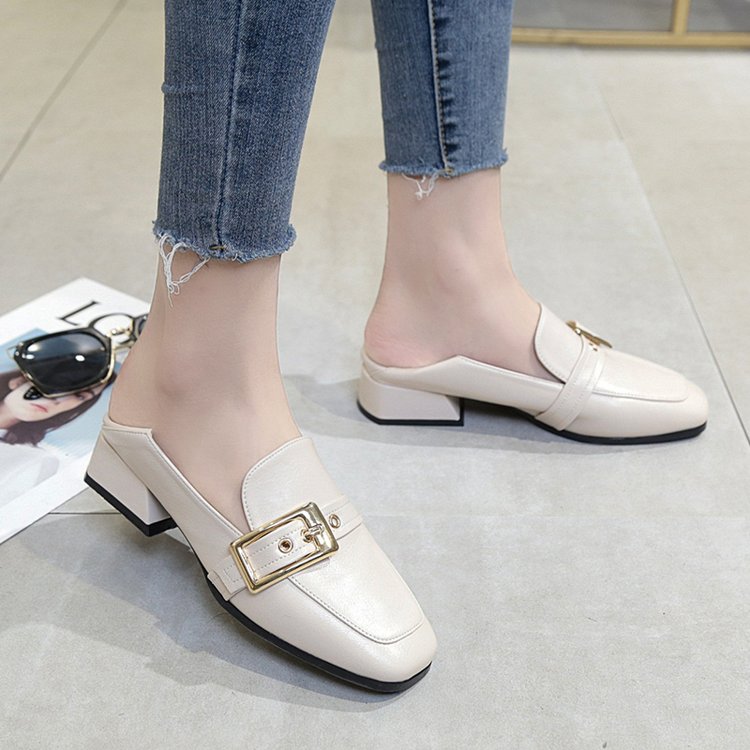 Leather shoe England style female 2020 spring new chic retro soft shoe buckle