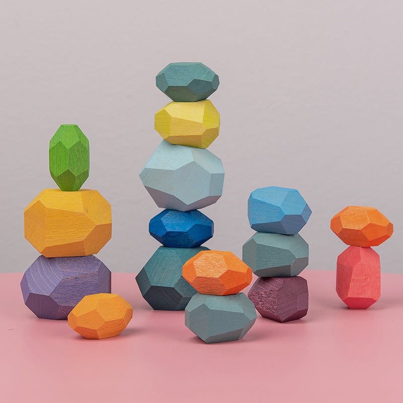 Children's colorful jagged stone toys