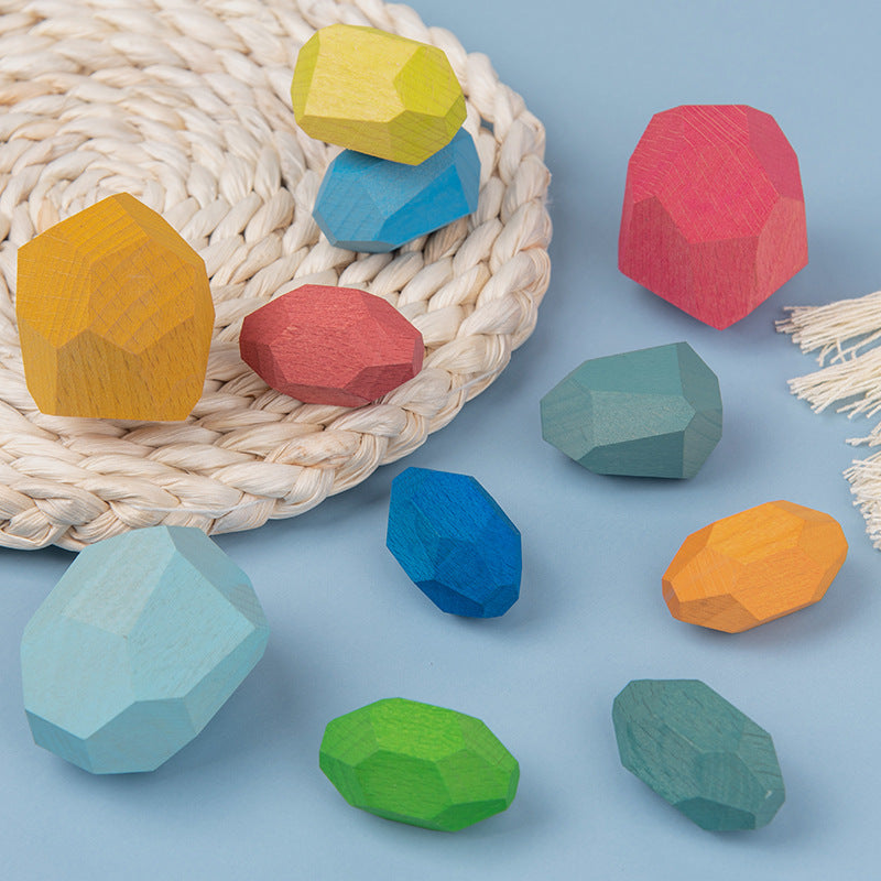 Children's colorful jagged stone toys