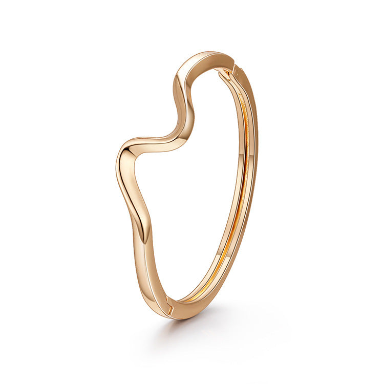 Minimalist glossy gold-plated lightning bracelet