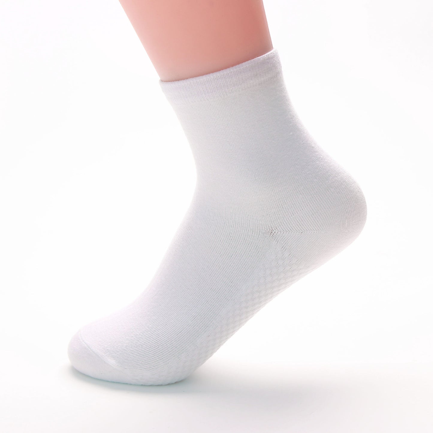 Solid color cotton socks female middle waist cotton socks