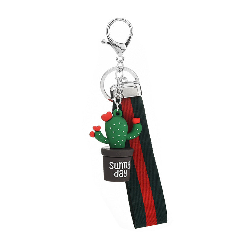 Simulation cactus potted keychain