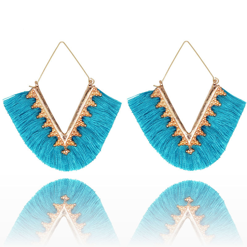 Earring alloy geometric V color