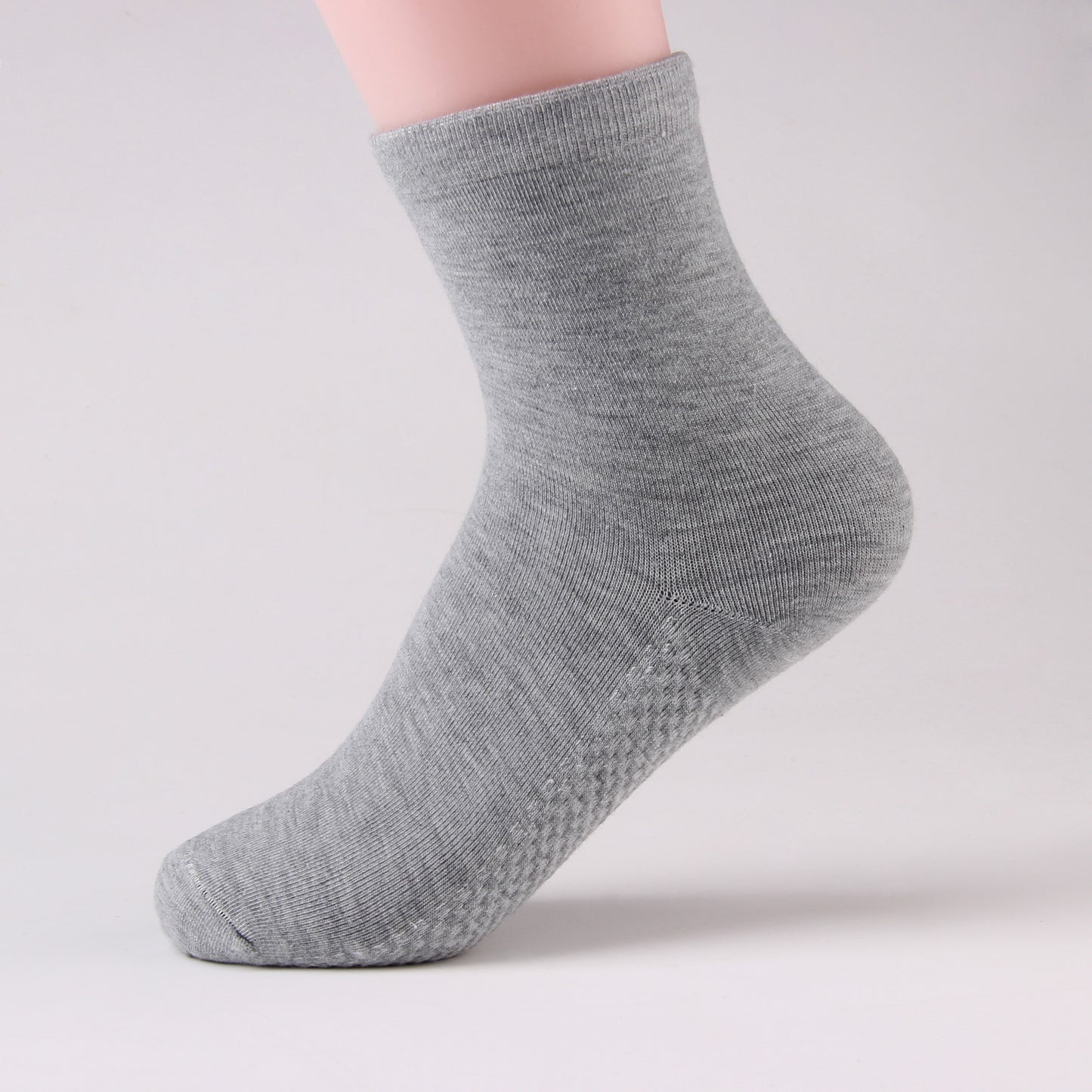 Solid color cotton socks female middle waist cotton socks