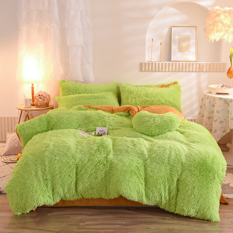 Luxury Thick Fleece Duvet Cover Queen King Winter Warm Bed Quilt Cover Pillowcase Fluffy Plush Shaggy Bedclothes Bedding Set