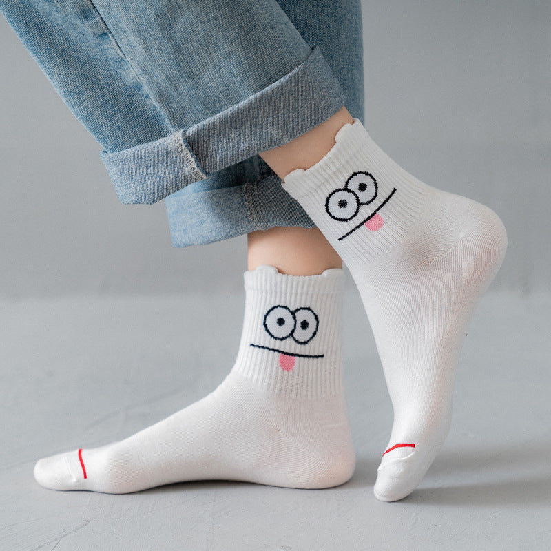 Three-dimensional big eyes Korean socks