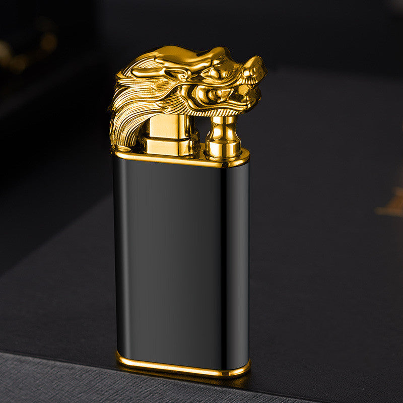 2022 Creative Blue Flame Lighter Dolphin Dragon Tiger Double Fire Metal Winproof Lighter Inflatable Lighter