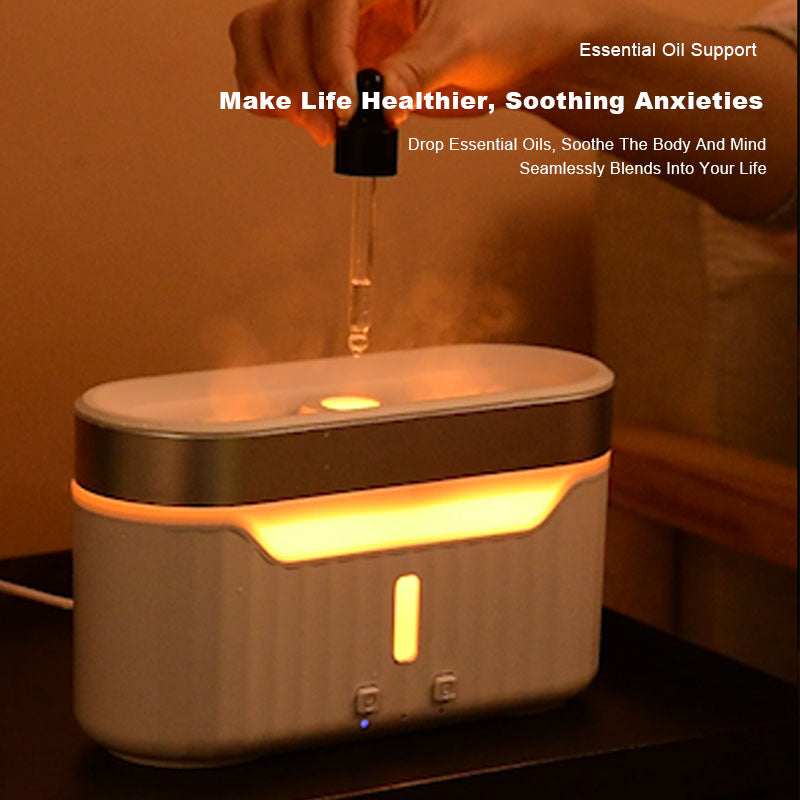 New Jellyfish Flame Humidifier Simulation Flame Aromatherapy Humidifier Jellyfish Fog Circle Atmosphere Lamp Humidifier