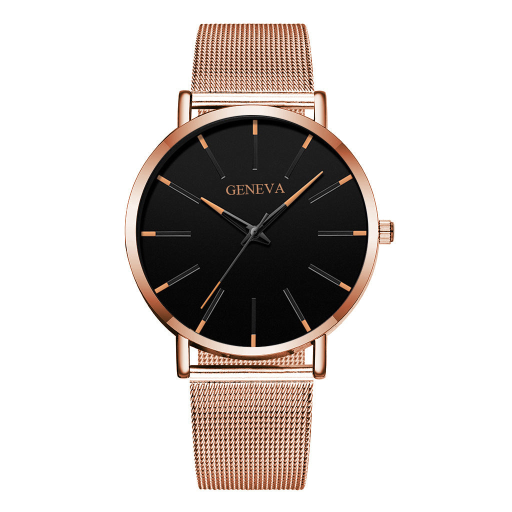 Mesh belt quartz watch