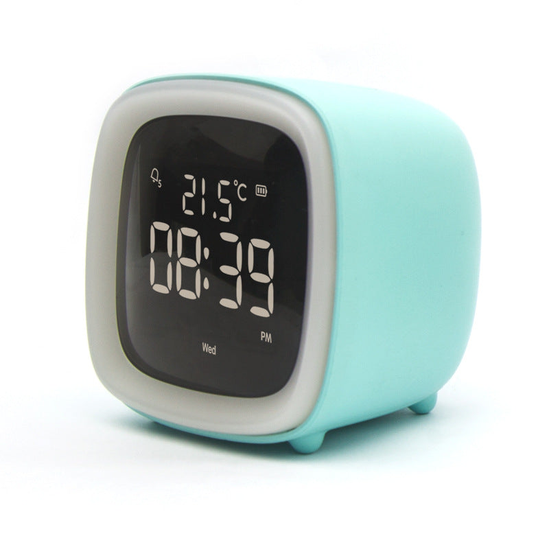 Rechargeable Alarm Clock Night Light Digital Electronic Clock With Temperature Display For Children Desk Clock