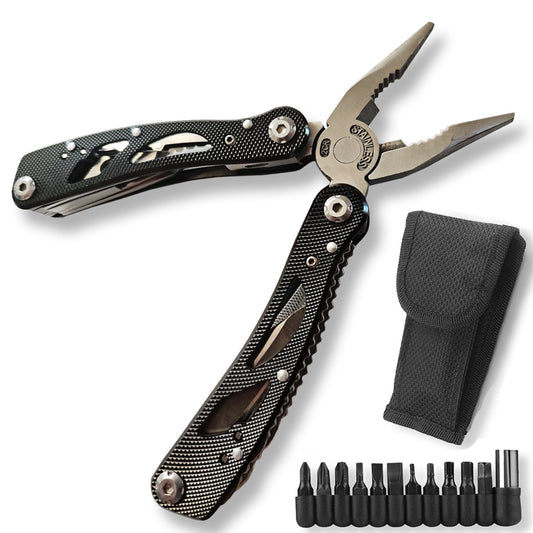 Multitool Knife Pliers Pocket Knives Saw Kit Survival Folding Multi Tool with Screwdriver Bits Set Outdoor Fishing Camping Accessories Emergency Multifunctional Gift for Men Boyfriend Father