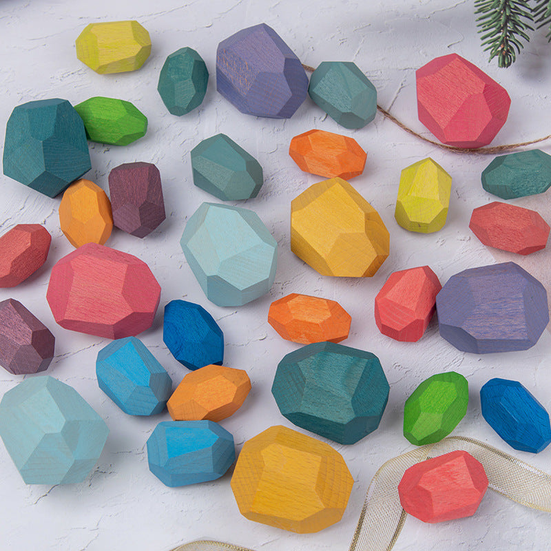 Children's colorful jagged stone toys