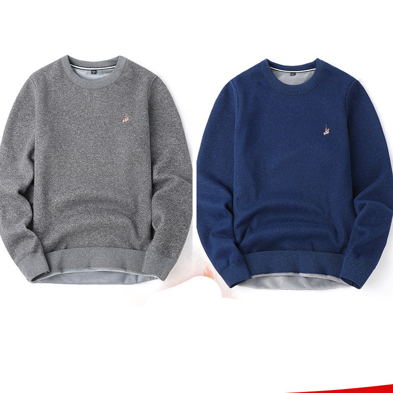 Sweater Men Autumn And Winter Plus Velvet Thickening Base