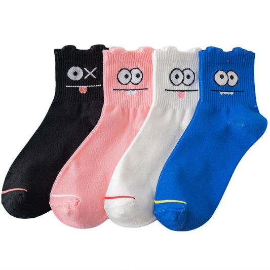 Three-dimensional big eyes Korean socks