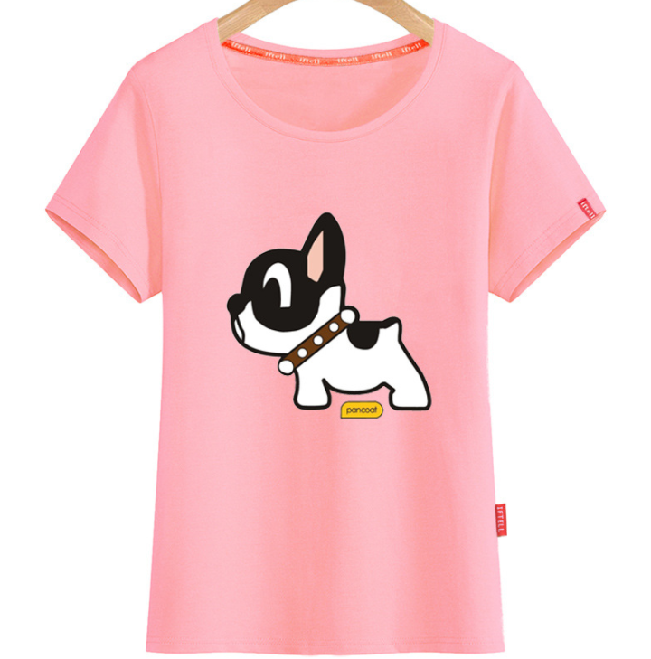 The Lovely Girls Animal Cartoon T-shirt In Red T-shirt T Blood Of Junior High School Students With College