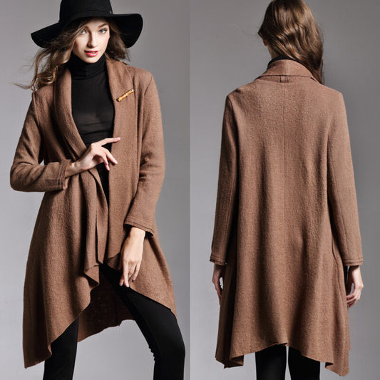 Long-Sleeved Cloak Long Woolen Coat