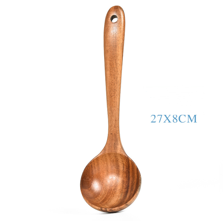 Teak Natural Wood Tableware Spoon Ladle Turner Rice Colander Soup Skimmer Cooking Tool Sets Spoon Scoop Kitchen Tools Gadgets