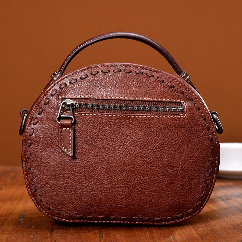 Leather handbags New retro leather handbags handmade ladies shoulder diagonal handbag