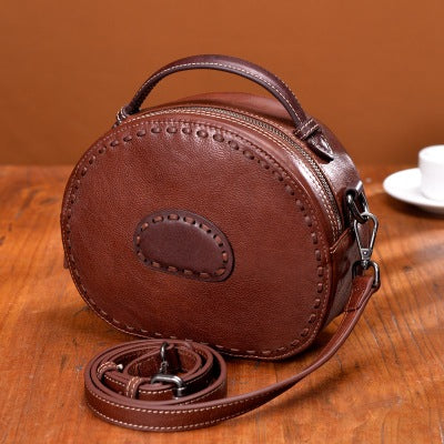 Leather handbags New retro leather handbags handmade ladies shoulder diagonal handbag