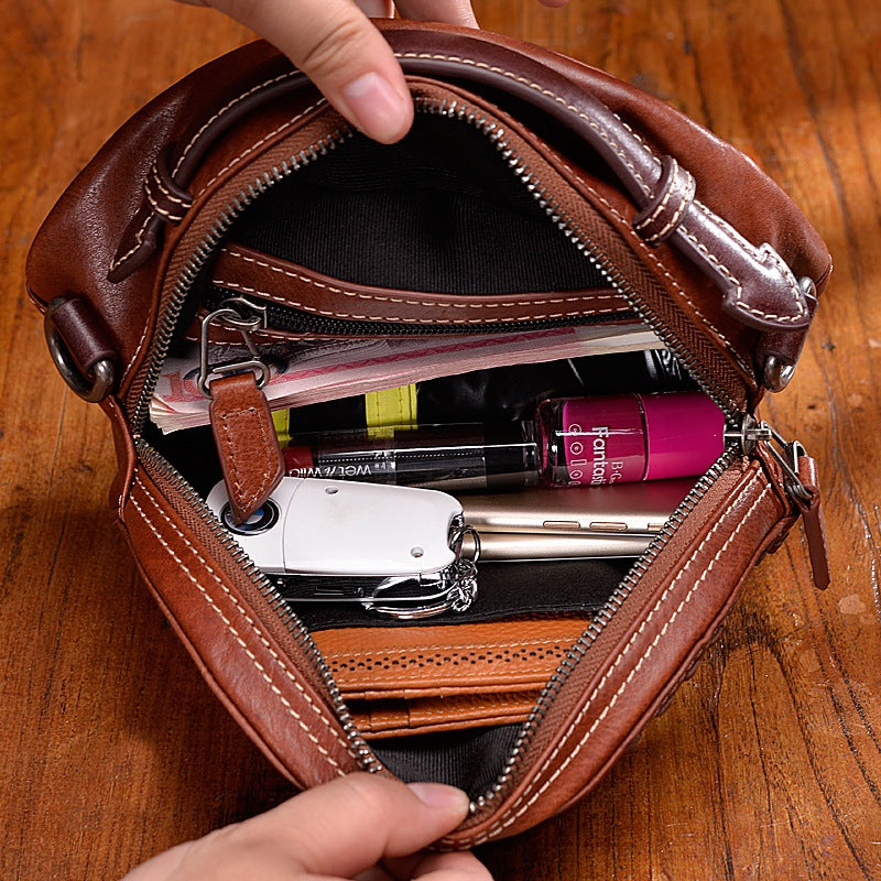 Leather handbags New retro leather handbags handmade ladies shoulder diagonal handbag