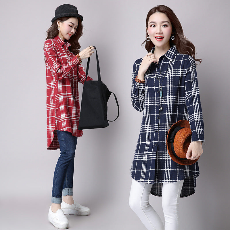 Comfortable Large Size Thin Cotton Dress Plaid Slim Long ShirtComfortable Large Size Thin Cotton Dress Plaid Slim Long ShirtComfortable Large Size Thin Cotton Dress Plaid Slim Long ShirtComfortable La