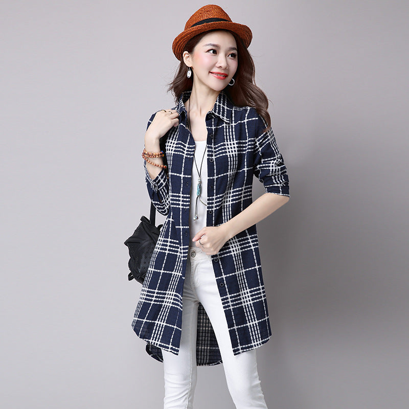 Comfortable Large Size Thin Cotton Dress Plaid Slim Long ShirtComfortable Large Size Thin Cotton Dress Plaid Slim Long ShirtComfortable Large Size Thin Cotton Dress Plaid Slim Long ShirtComfortable La
