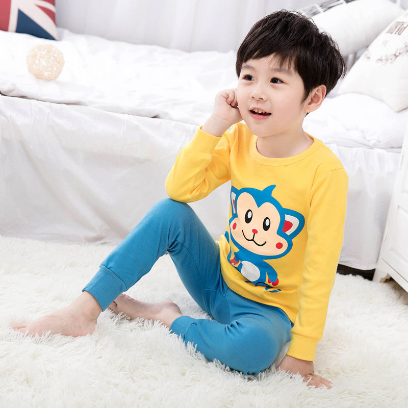 Children's Qiuyi Qiuku cotton suit boys spring and autumn girls bottoming long-sleeved baby thermal underwear pajamas