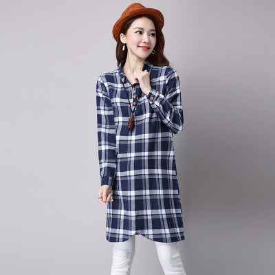 Comfortable Large Size Thin Cotton Dress Plaid Slim Long ShirtComfortable Large Size Thin Cotton Dress Plaid Slim Long ShirtComfortable Large Size Thin Cotton Dress Plaid Slim Long ShirtComfortable La
