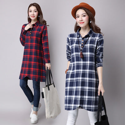 Comfortable Large Size Thin Cotton Dress Plaid Slim Long ShirtComfortable Large Size Thin Cotton Dress Plaid Slim Long ShirtComfortable Large Size Thin Cotton Dress Plaid Slim Long ShirtComfortable La