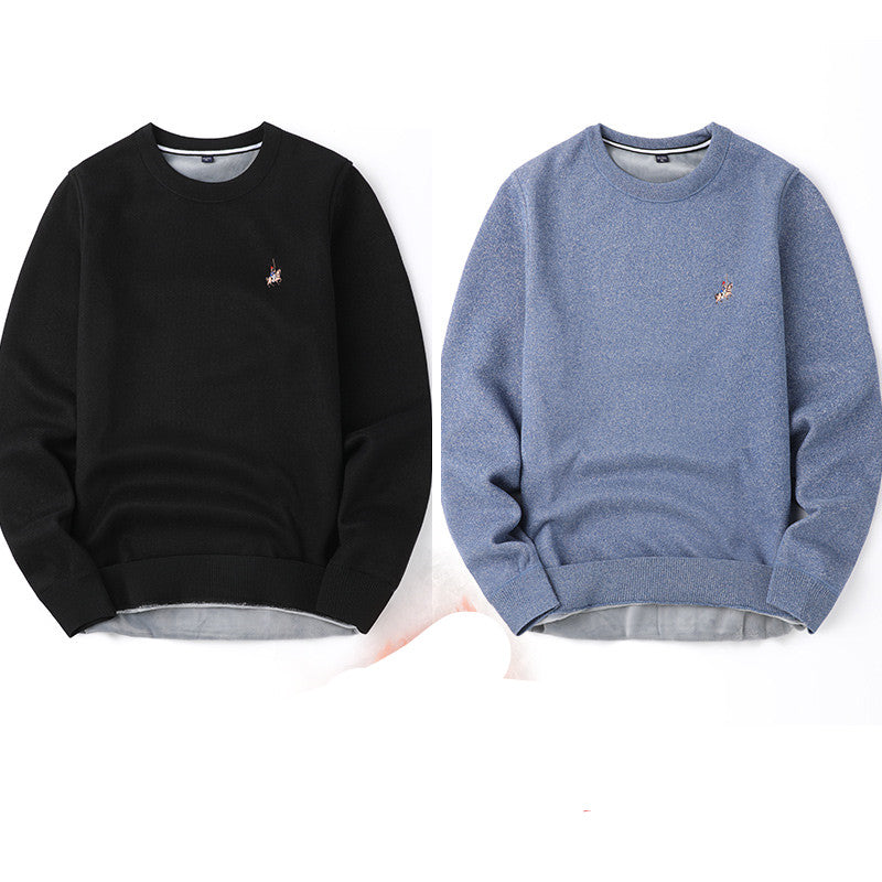 Sweater Men Autumn And Winter Plus Velvet Thickening Base