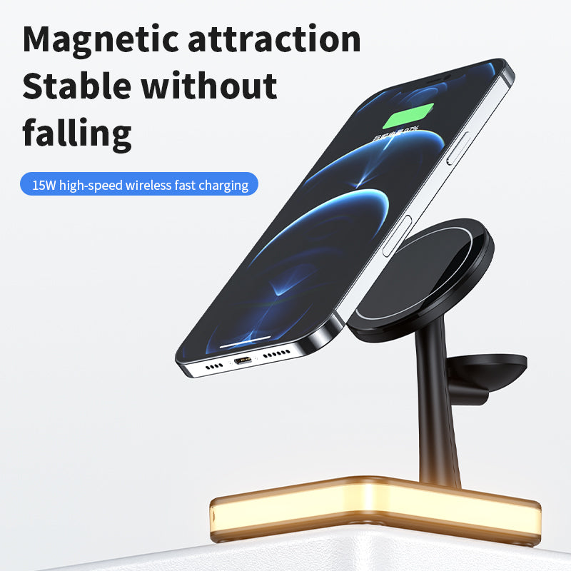 4 In 1 Magnetic Wireless Charger Stand For IPhone 14 13 12 Pro Max Apple Apple 8 7 6 Airpods Fast Charging Dock Station