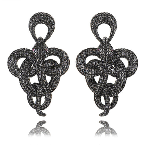 Big twisted snake exaggerated wide Earrings