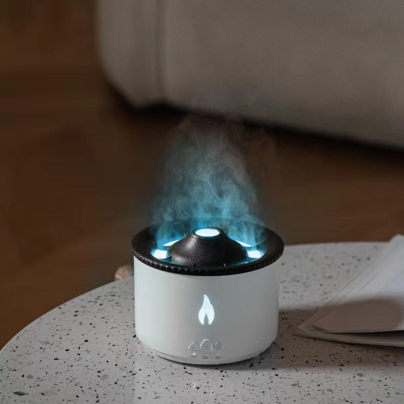 2022 New Creative Ultrasonic Essential Oil Humidifier Volcano Aromatherapy Machine Spray Jellyfish Air Flame Humidifier Diffuser