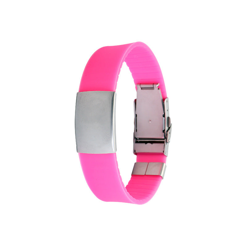 Popular Personality Letterable Stainless Steel Silicone Bracelet