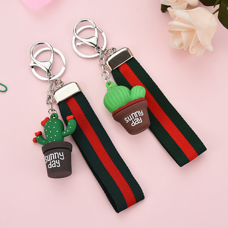 Simulation cactus potted keychain