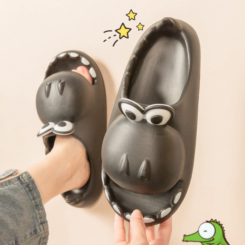 Cartoon Couple Wearing Indoor And Home Parent-child Sandals