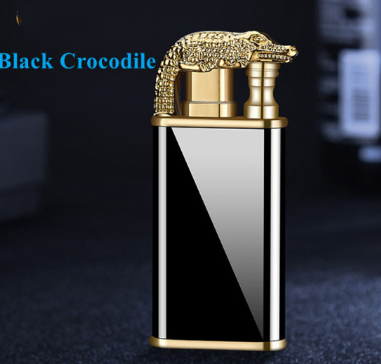 2022 Creative Blue Flame Lighter Dolphin Dragon Tiger Double Fire Metal Winproof Lighter Inflatable Lighter