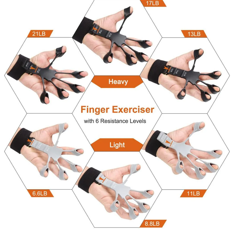 Silicone Grip Device Finger Exercise Stretcher Finger Gripper Strength Trainer Strengthen Rehabilitation Training