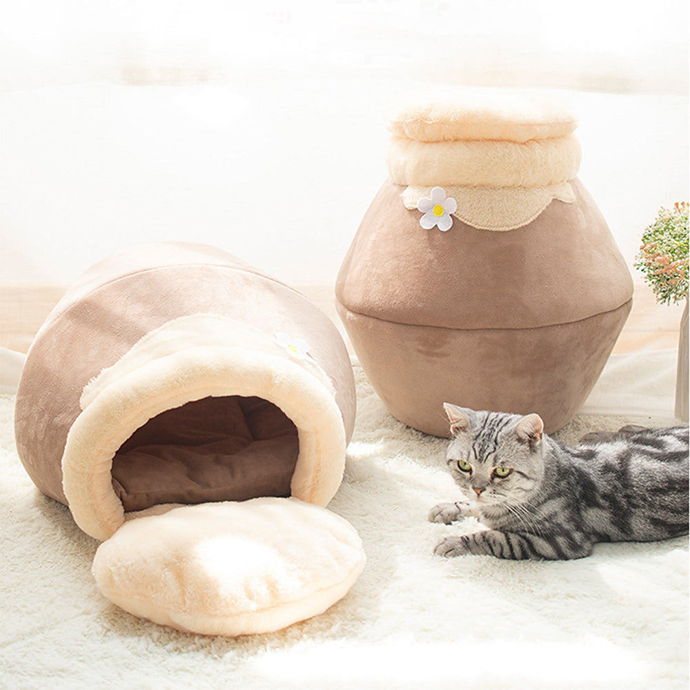 3 in1 Pet Bed for Cat Dog Soft Nest Kennel Cat Bed House Pot Shaped Cave House Sleeping Bag Mat Pad Tent Pet Winter Warm Cozy Bed