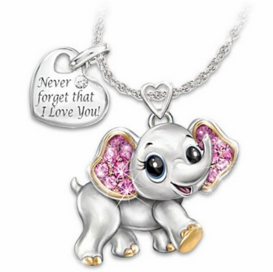 Women Necklace Blue Cute Elephant Necklace Fashion Cartoon Animal Necklaces For Kids Necklaces Jewelry Gifts