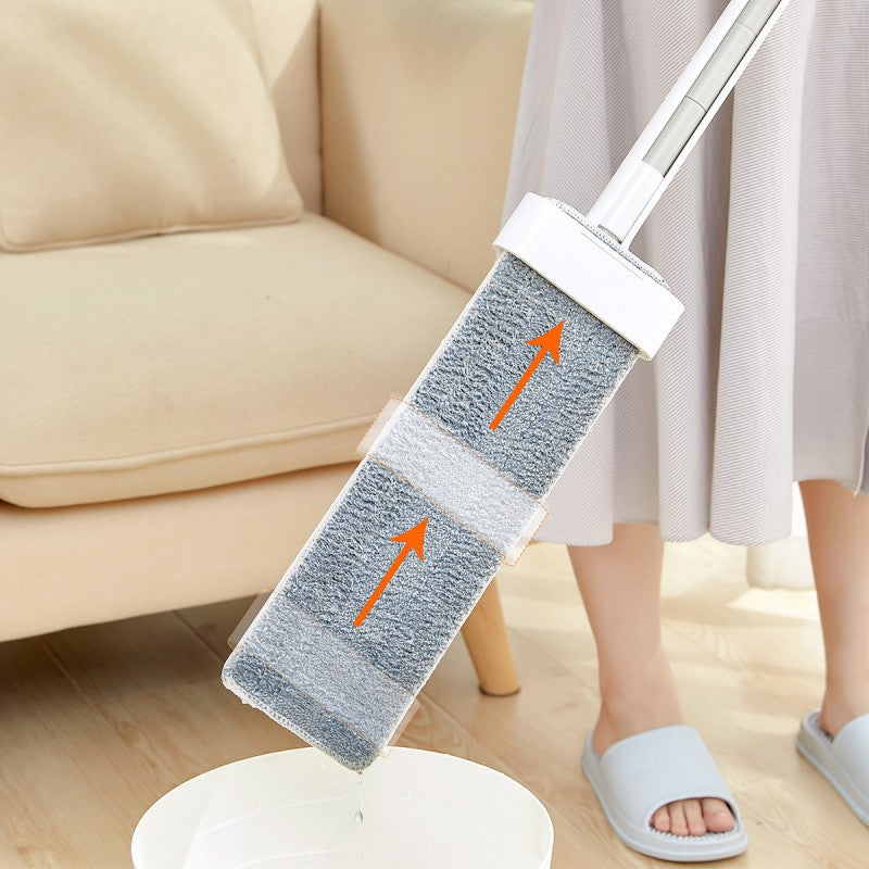 Hand-free washable flat mop