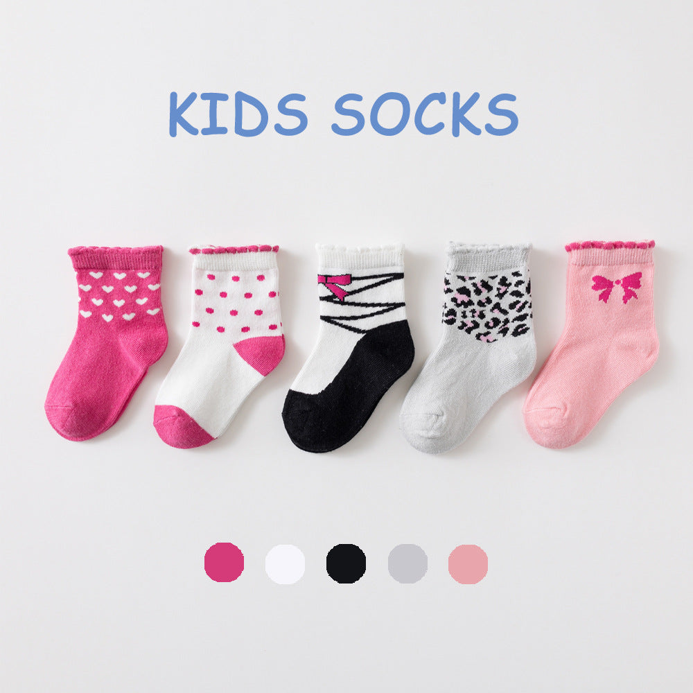 5 Pairs Of Spring And Summer Thin Children's Socks