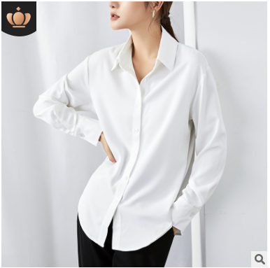 Blouses spring and summer drape feeling satin mercerization design feeling small mass loose acetic acid silk blouse