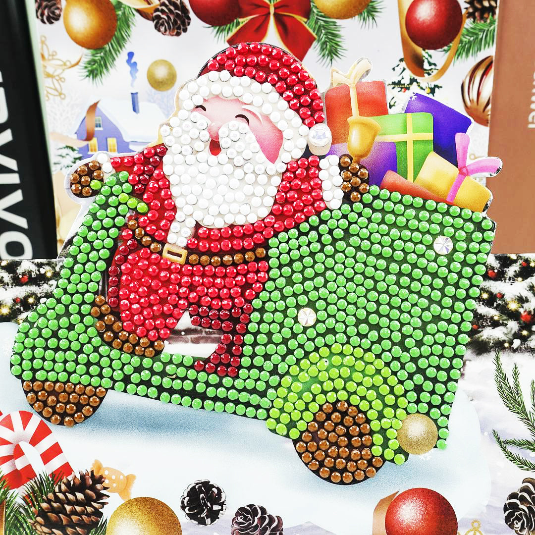 Christmas DIY Diamond Painting Greeting Cards 5D Cartoon Birthday Postcards Kids Festival Embroidery Greet Cards Gifts