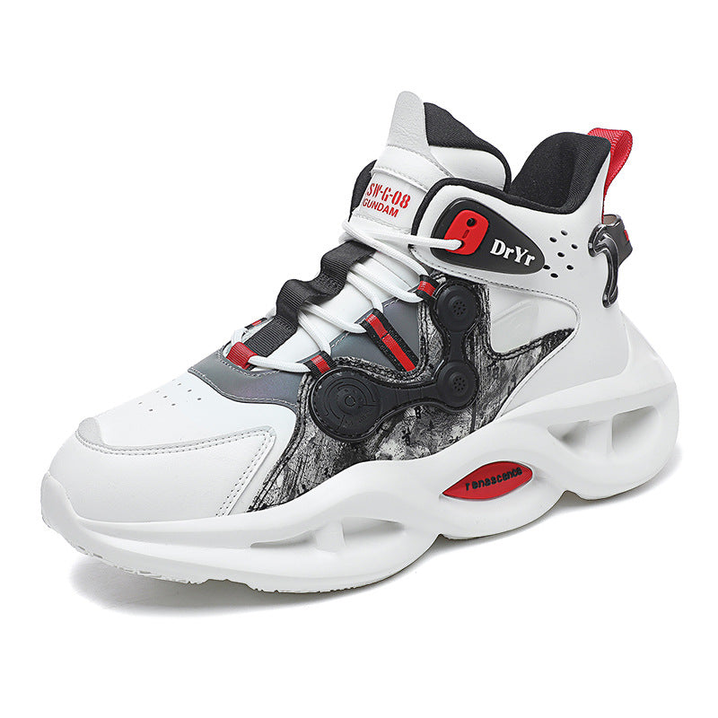 High Top Leather Lightweight Platform Casual Sports Basketball Shoes