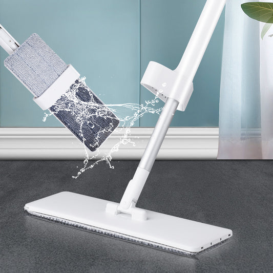 Hand-free washable flat mop