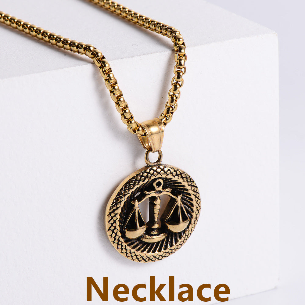 Stainless Steel 12 Constellation Pendant Necklace Aries