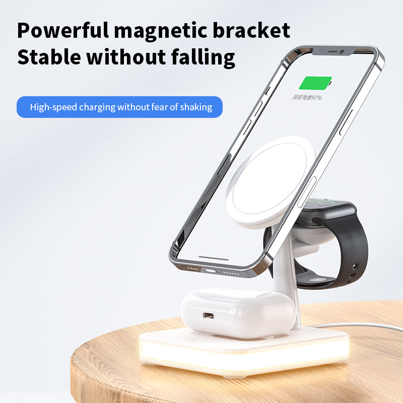 4 In 1 Magnetic Wireless Charger Stand For IPhone 14 13 12 Pro Max Apple Apple 8 7 6 Airpods Fast Charging Dock Station