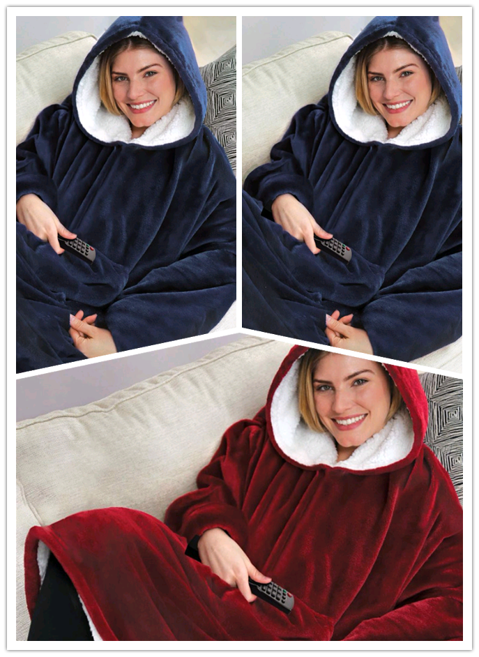 Lazy Pullover Outdoor Cold Clothing Hooded Fleece Warm Clothing