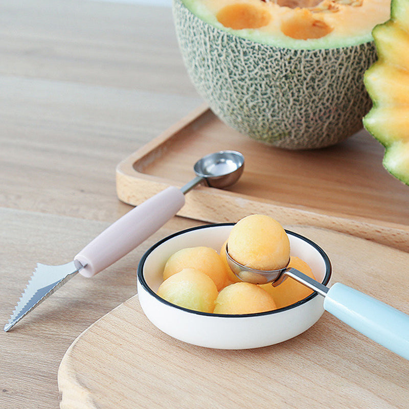 Stainless Steel Fruit Digger Ice Cream Round Spoon Kitchen Tool